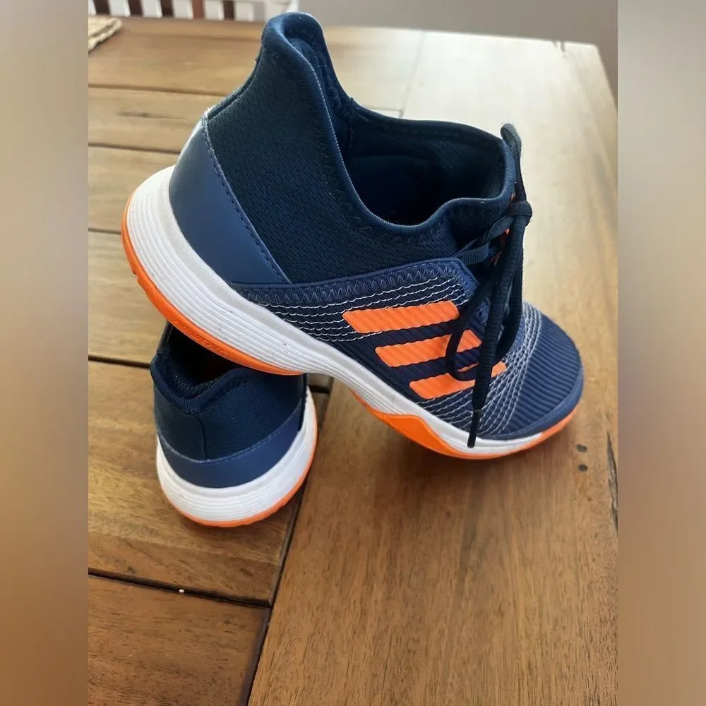 Adidas Kids' Blue and Orange Sneakers; Size 3.5 but fits women’s Size 5 too!